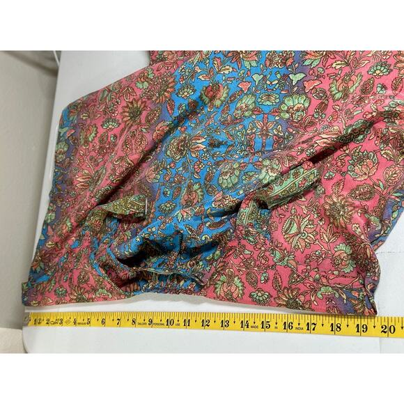 Paani Dress Womens Medium Red Blue‎ Floral Boho Sleeveless Sheer Pockets Beach - Picture 9 of 10